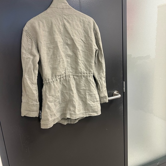 Avec Les Filles (Anthropologie) Linen XS EUC Green Utility Jacket Adjustable Fit - Picture 10 of 13